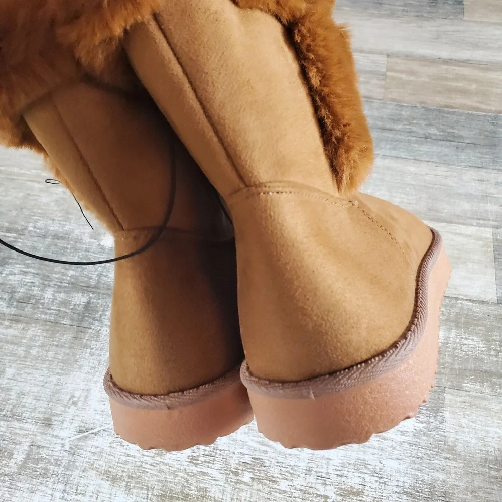 Foco Penn State Nittany Lions Womens Winter Boot Sz 10 Brown Faux Fur Ankle